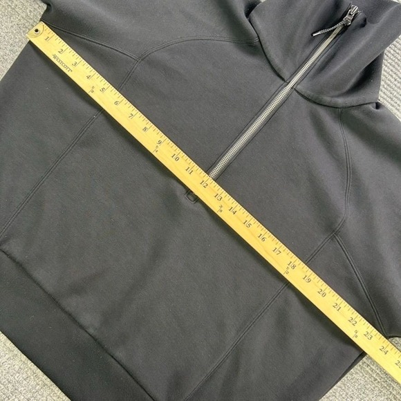 Spanx AirEssentials 1/2 Zip Pullover Sweatshirt Women Medium Black Raglan Sleeve - Picture 7 of 10